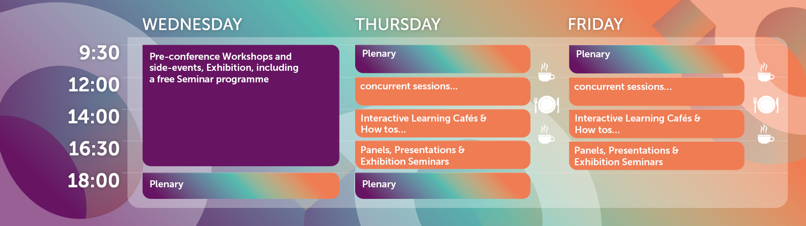 Programme three day general graphic